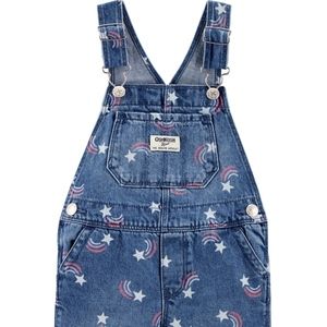 Denim Blue & Pink Overalls Shooting Stars Rainbow